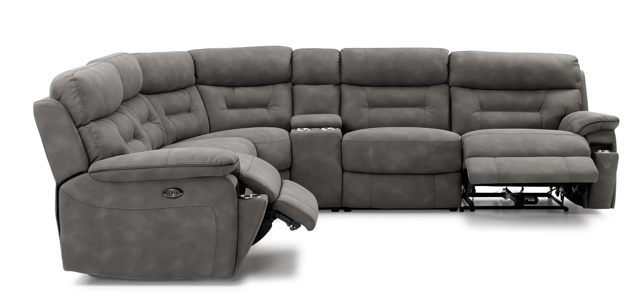 Dawson 6-Piece Power Reclining Sectional with Console - Graphite - Image 5
