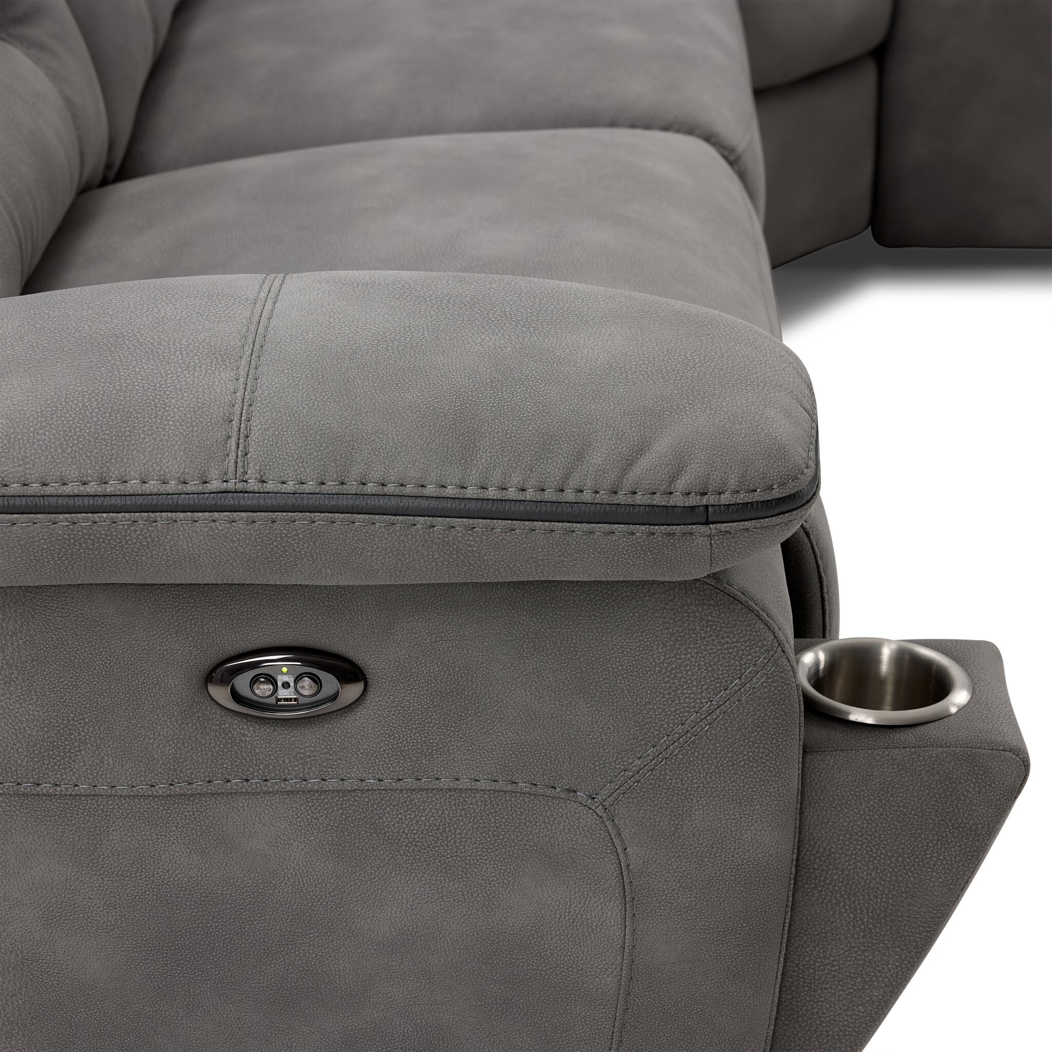 Dawson 6-Piece Power Reclining Sectional with Console - Graphite - Image 7