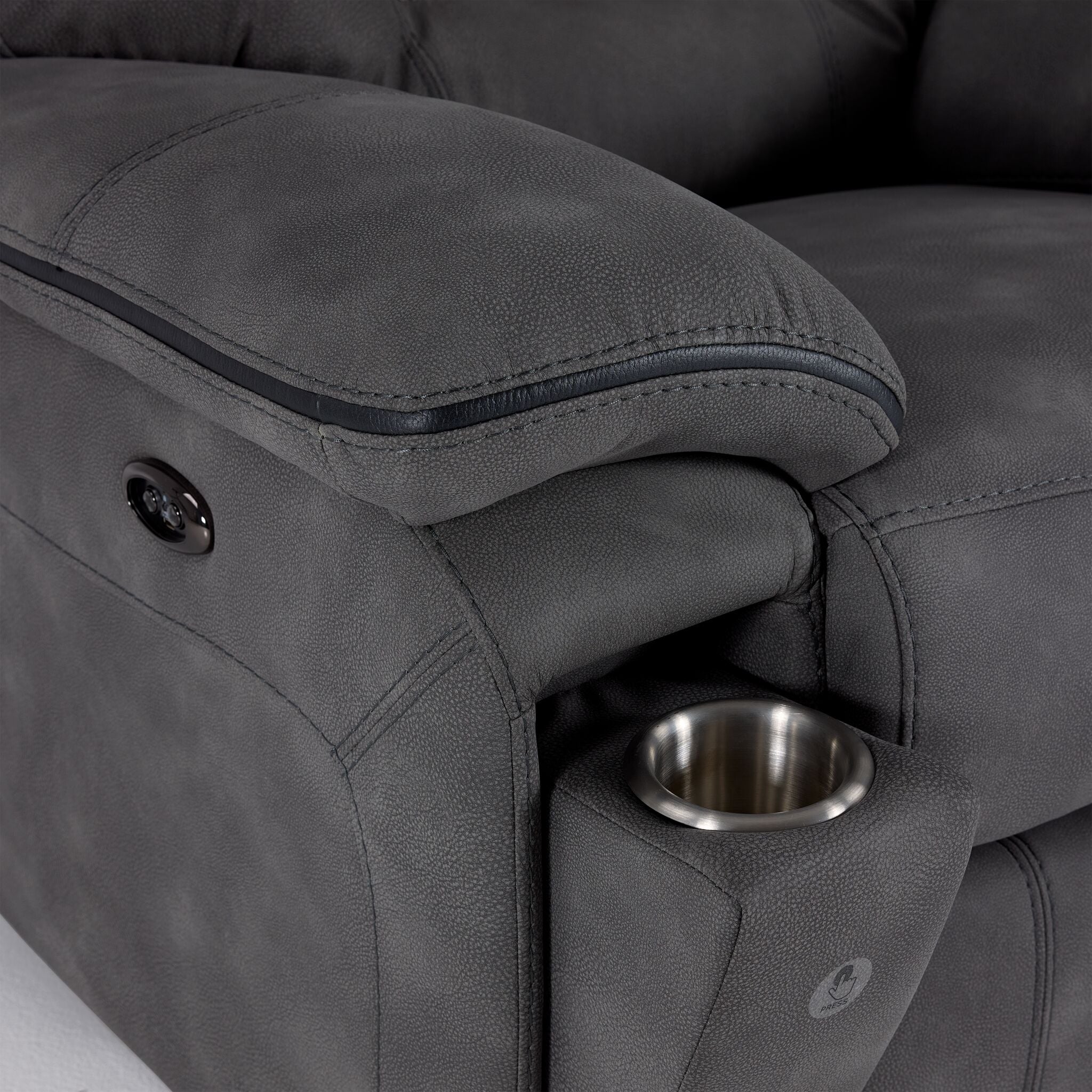 Dawson Power Reclining Sofa and Chair Set - Graphite - Image 5