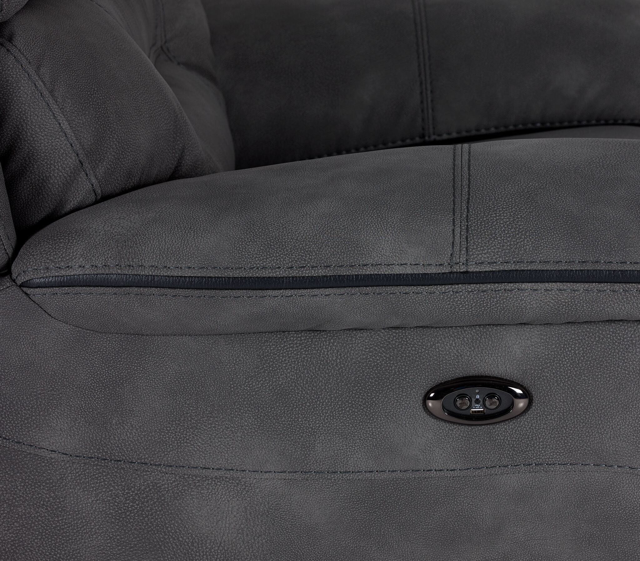 Dawson Power Reclining Sofa and Loveseat Set - Graphite - Image 5