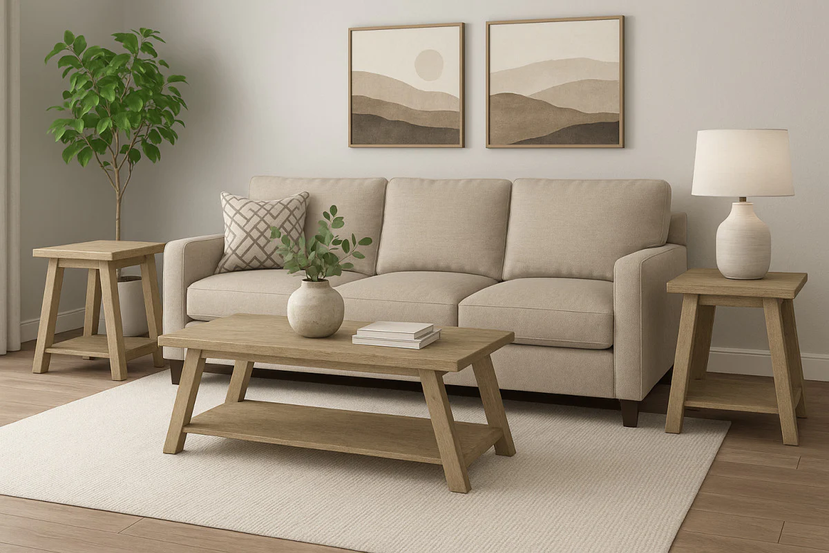 Dayton 3-Piece Coffee Table Set - Dark Oak - Image 2