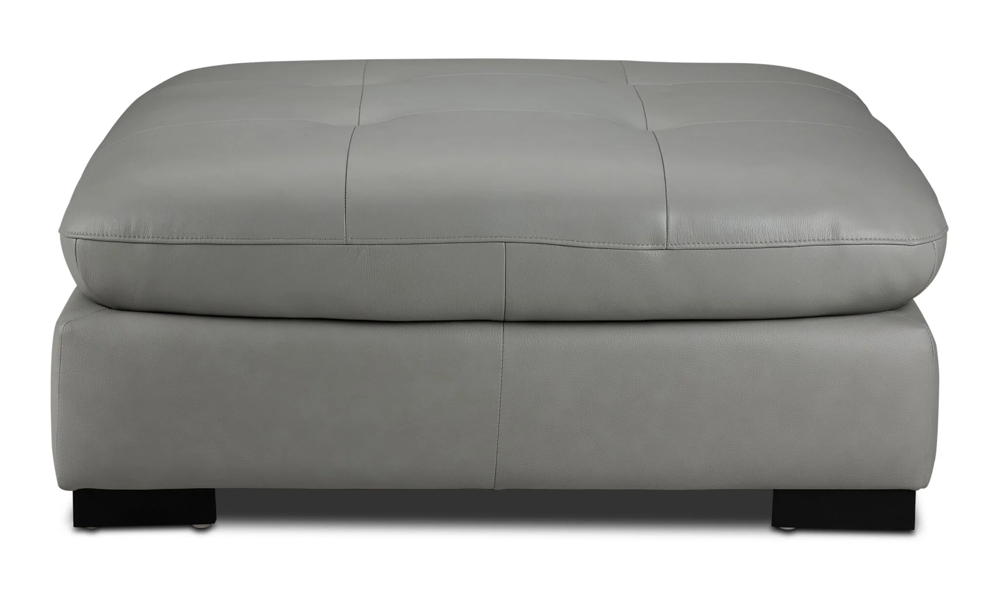 Daytona Leather Ottoman - Light Grey - Image 2
