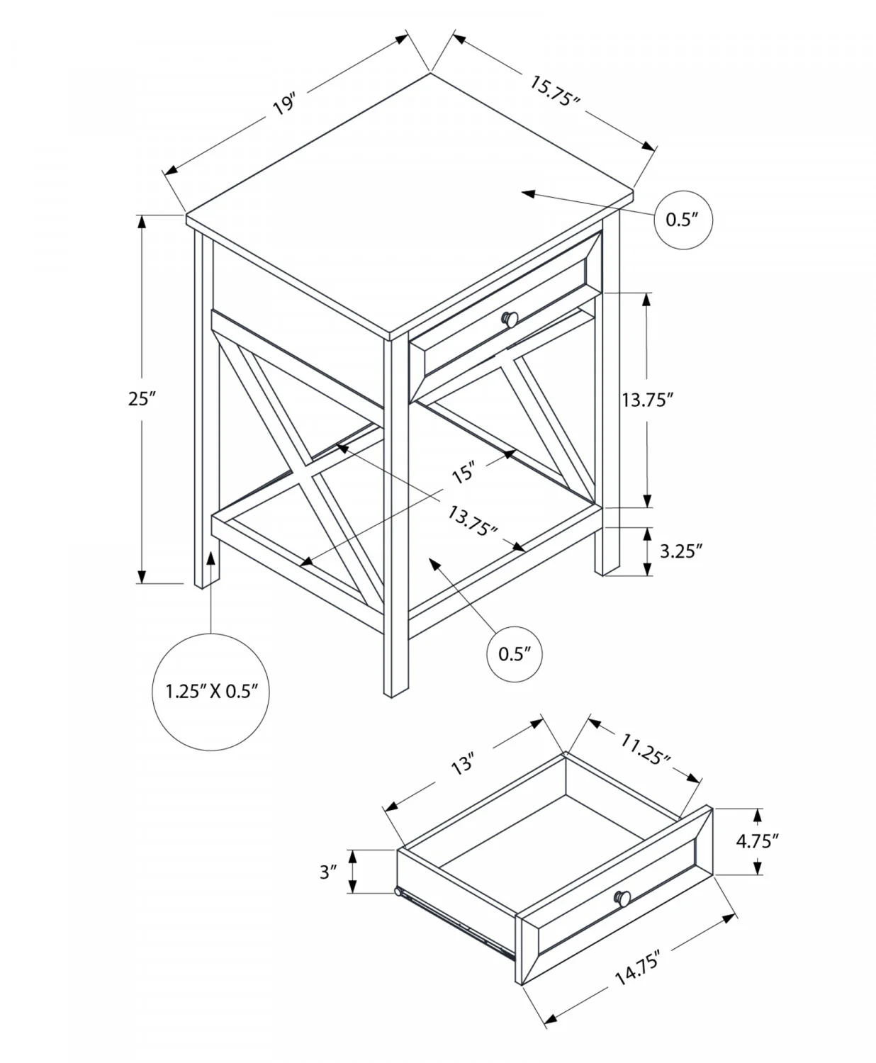 Deanne Side Table - Black - Image 3