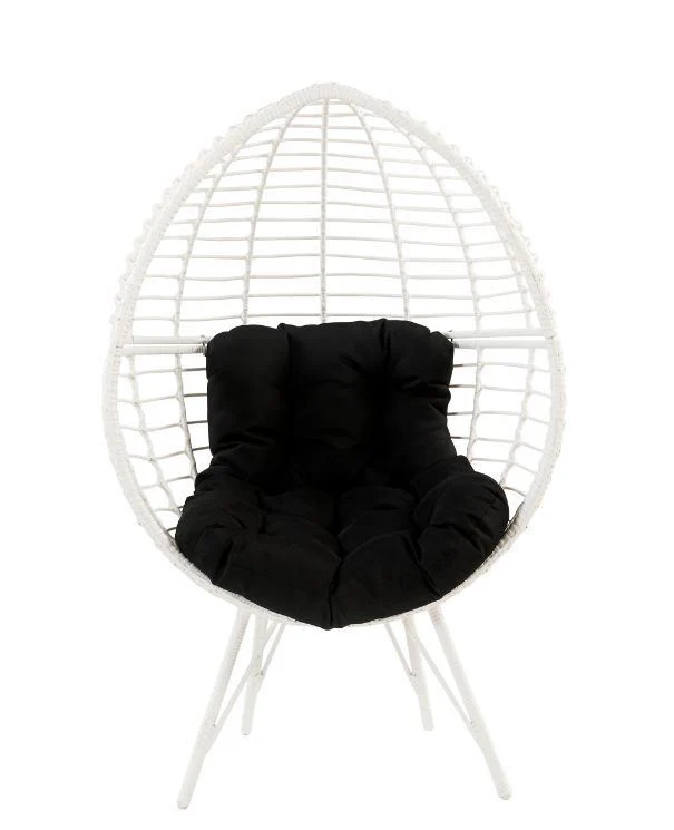 Deleau Outdoor Egg Chair - Black/White - Image 2