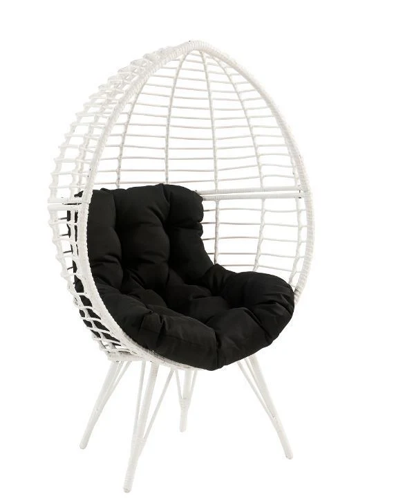 Deleau Outdoor Egg Chair - Black/White - Image 3