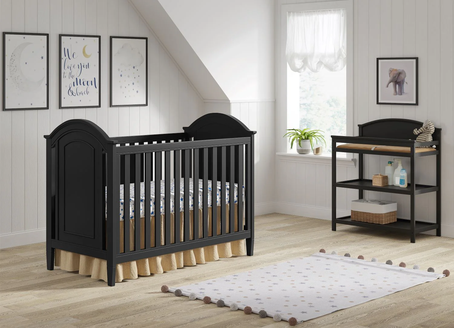 Delia Changer with Shelves and Pad - Black - Image 2