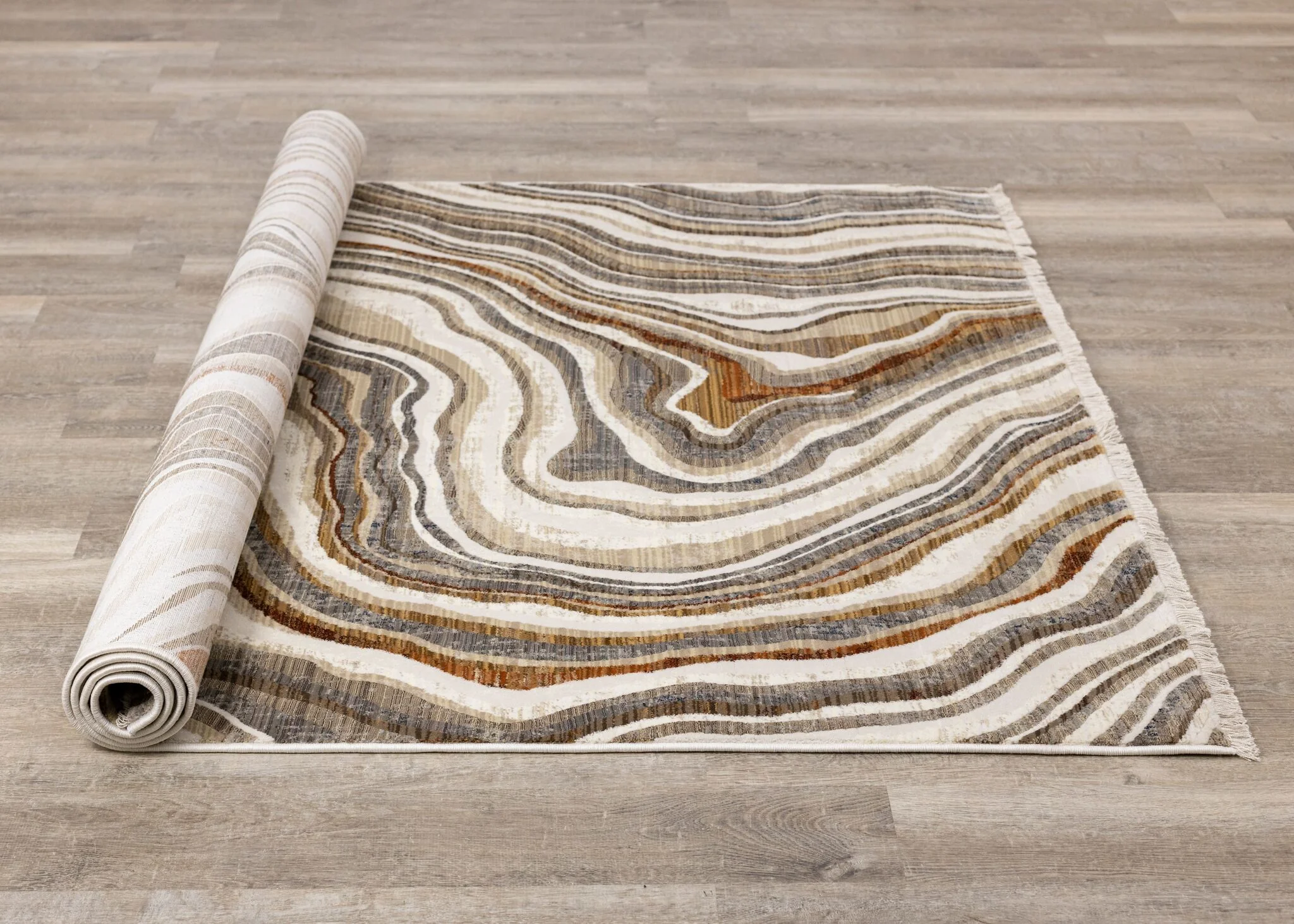 Desert Wave 5'3" x 7'10" Curvy Waves Area Rug - Beige - Image 7