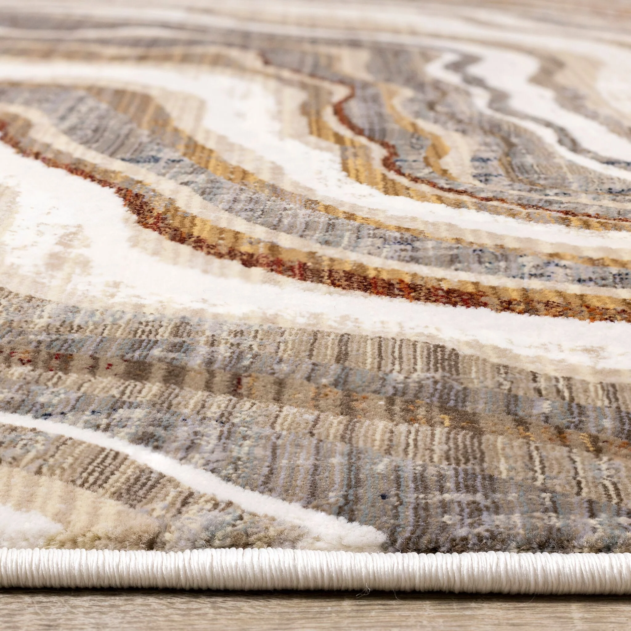 Desert Wave 5'3" x 7'10" Curvy Waves Area Rug - Beige - Image 9
