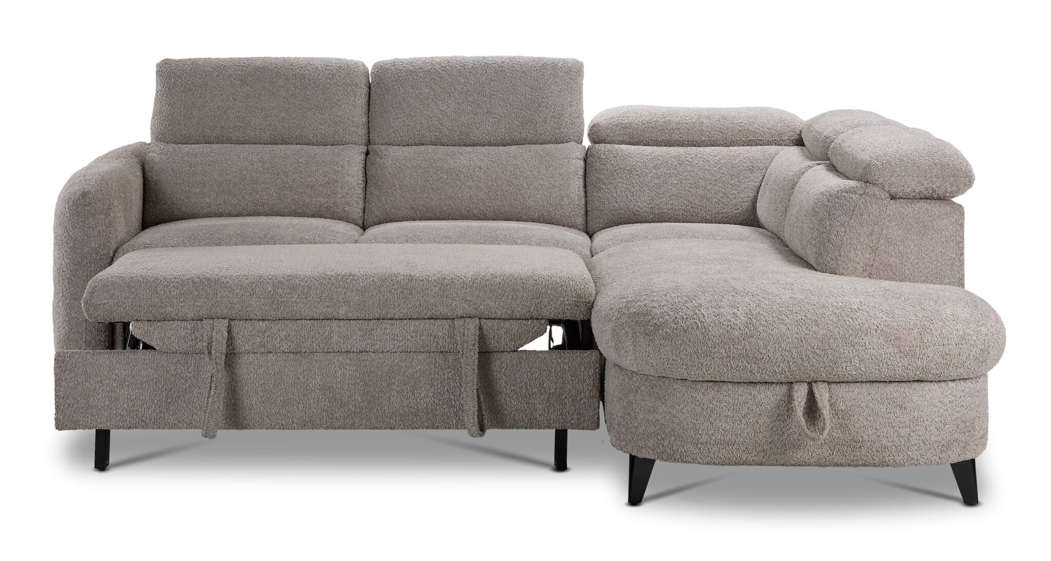Dolly 2-Piece Sectional with Pop-Up Bed - Beige - Image 5