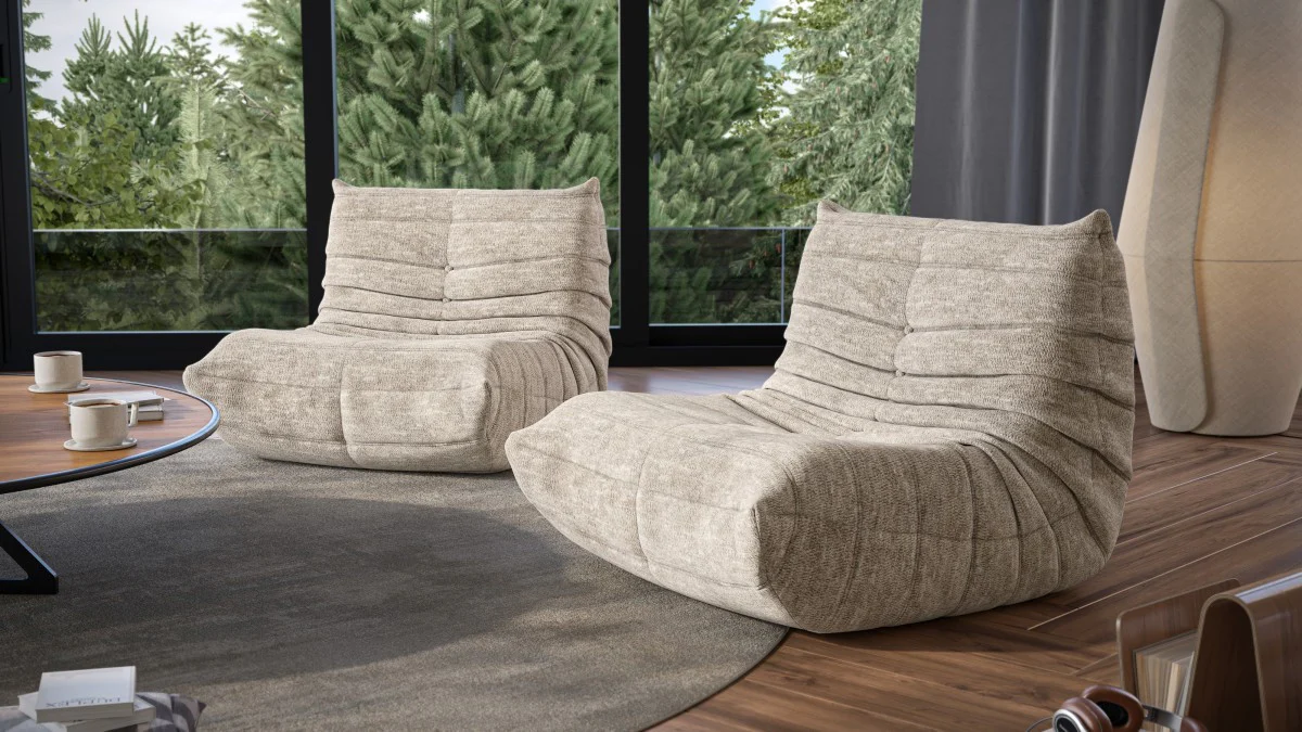 Dontae All-Foam Armless Chair - Beige - Image 2