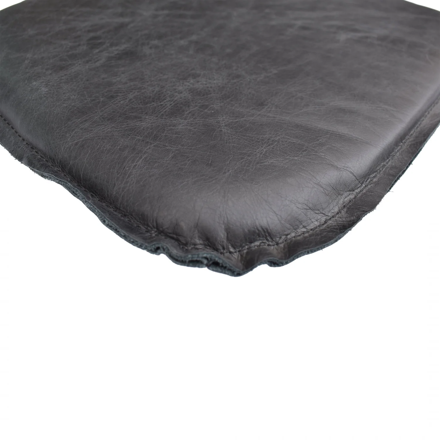 Dovren Leather Cushion Seat - Antique Black - Image 3