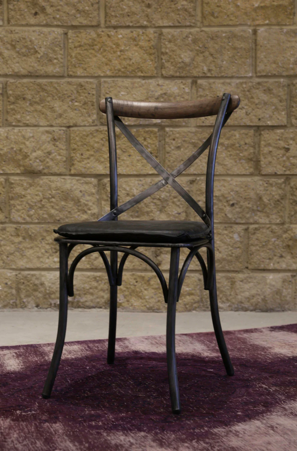 Dovren Leather Cushion Seat - Antique Black - Image 6
