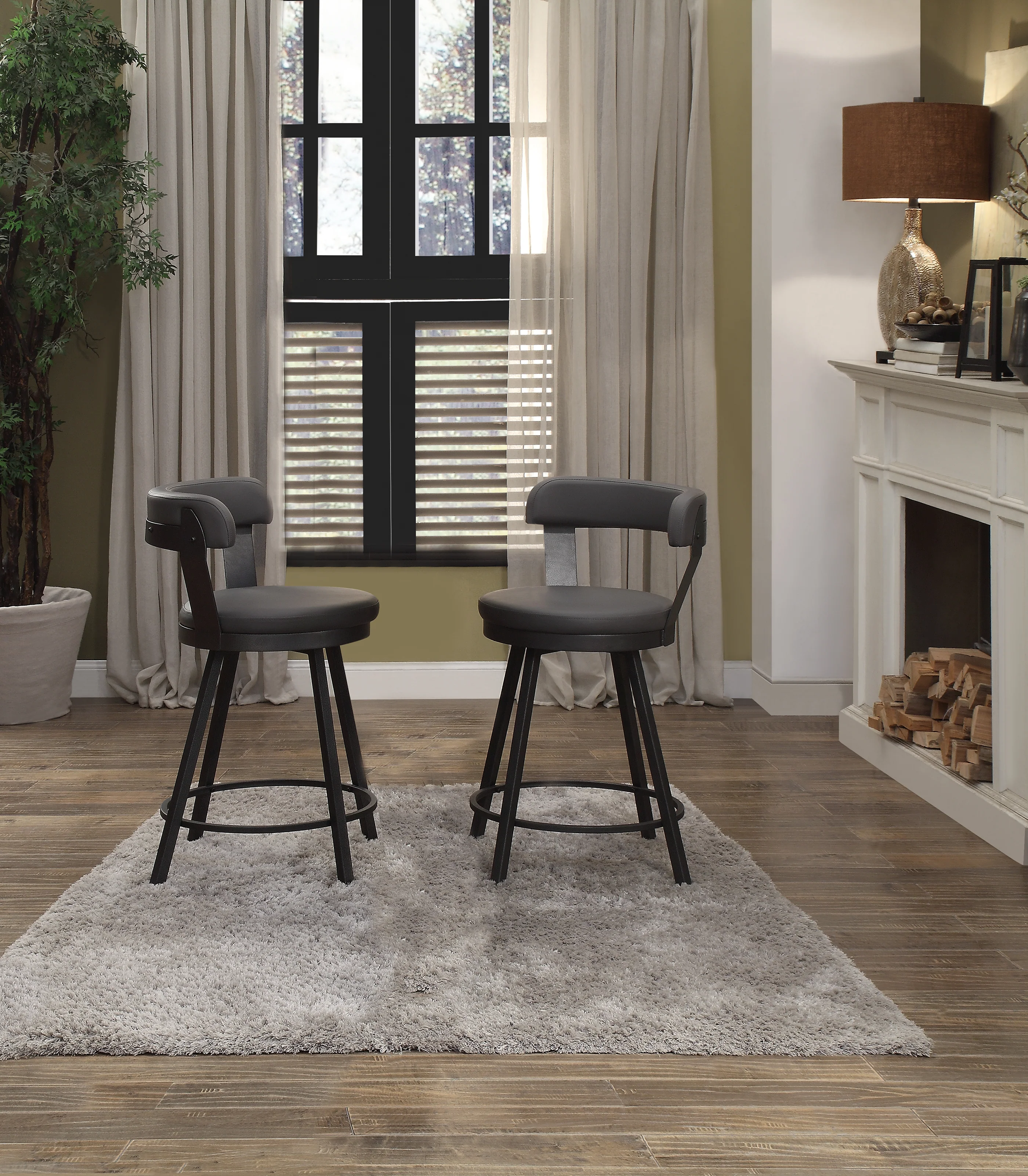 Drai Counter Height Stool - Grey - Image 2