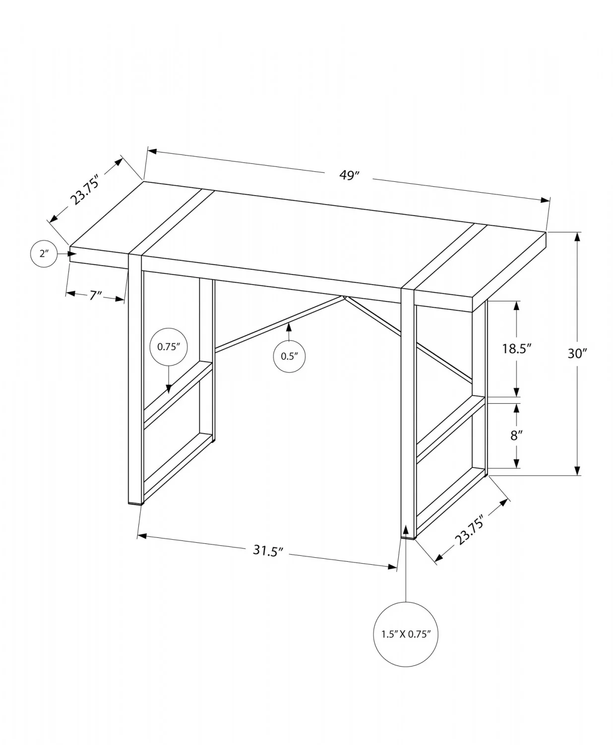 Dray Desk - Light Taupe - Image 3