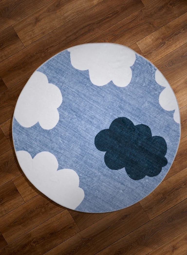 Dreamland Cloud Rug - 4ft Round - White - Image 2