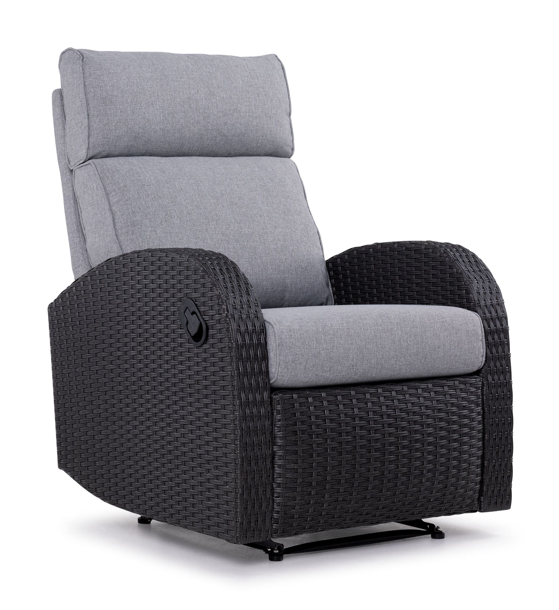 Drexel Outdoor Recliner - Grey, Black - Image 3