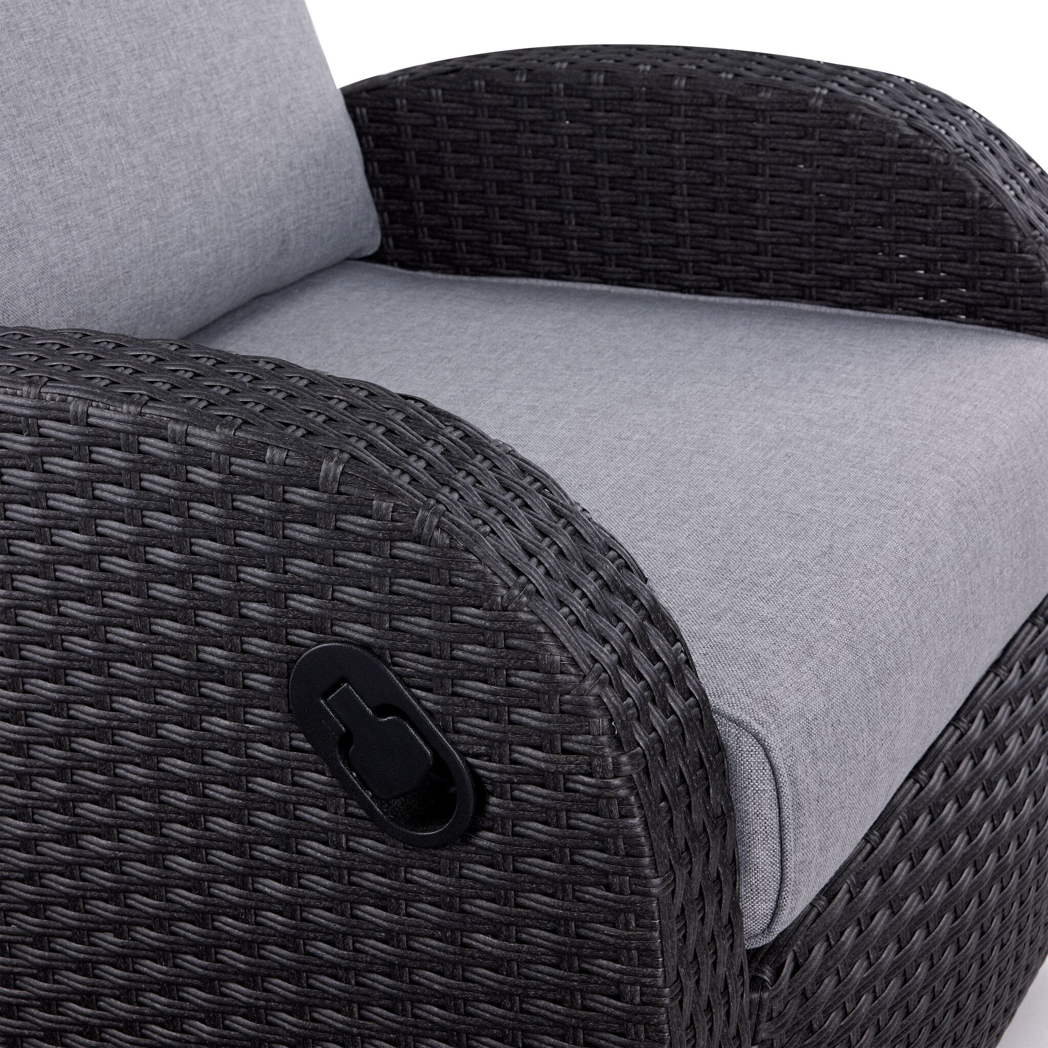 Drexel Outdoor Recliner - Grey, Black - Image 5