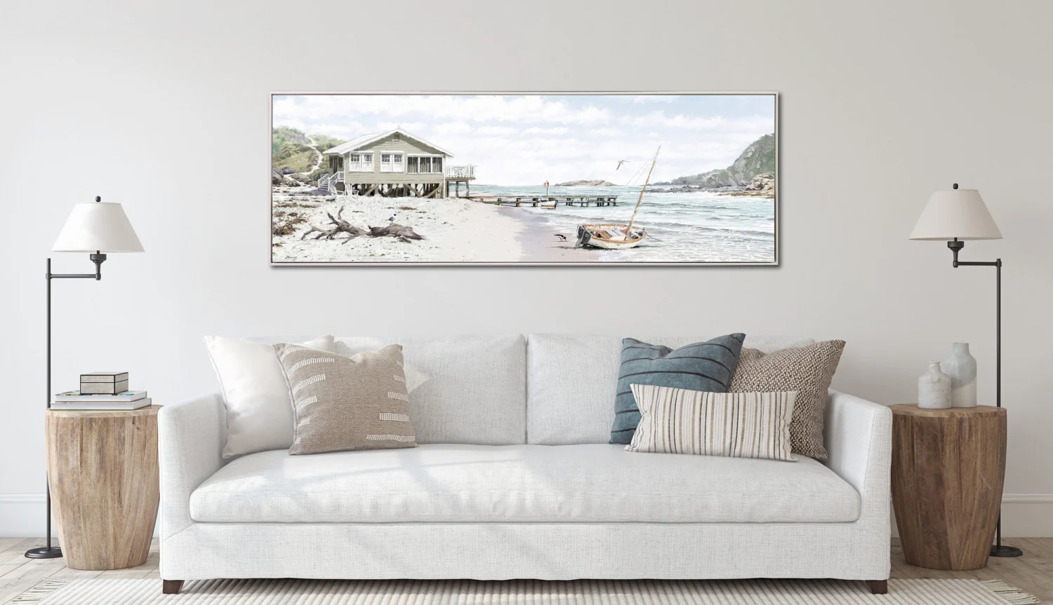 Driftwood Days Wall Art - Beige/Blue - 20 X 60 - Image 2