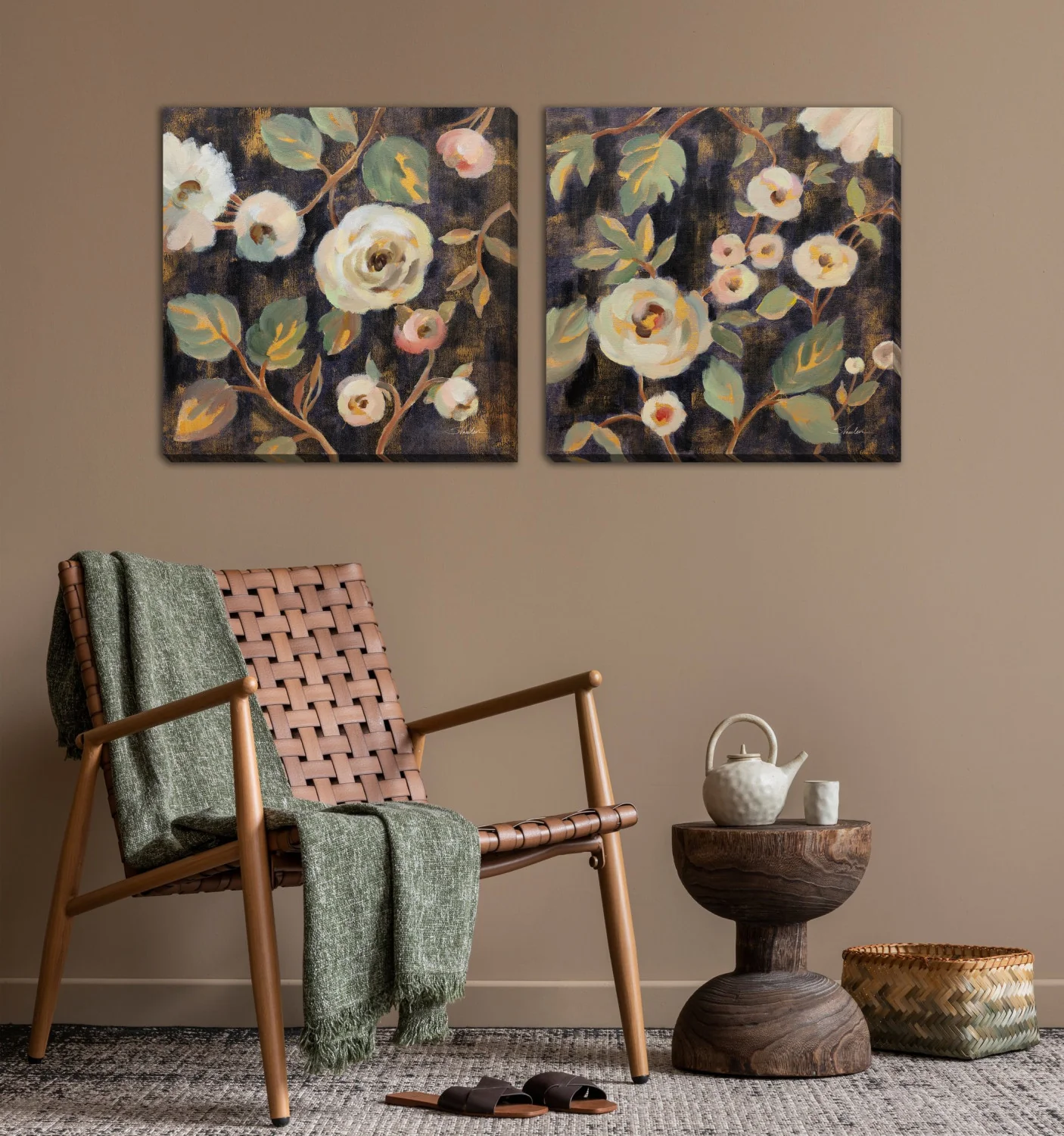 Dusky Blooms II Wall Art - Natural - 24 X 24 - Image 2
