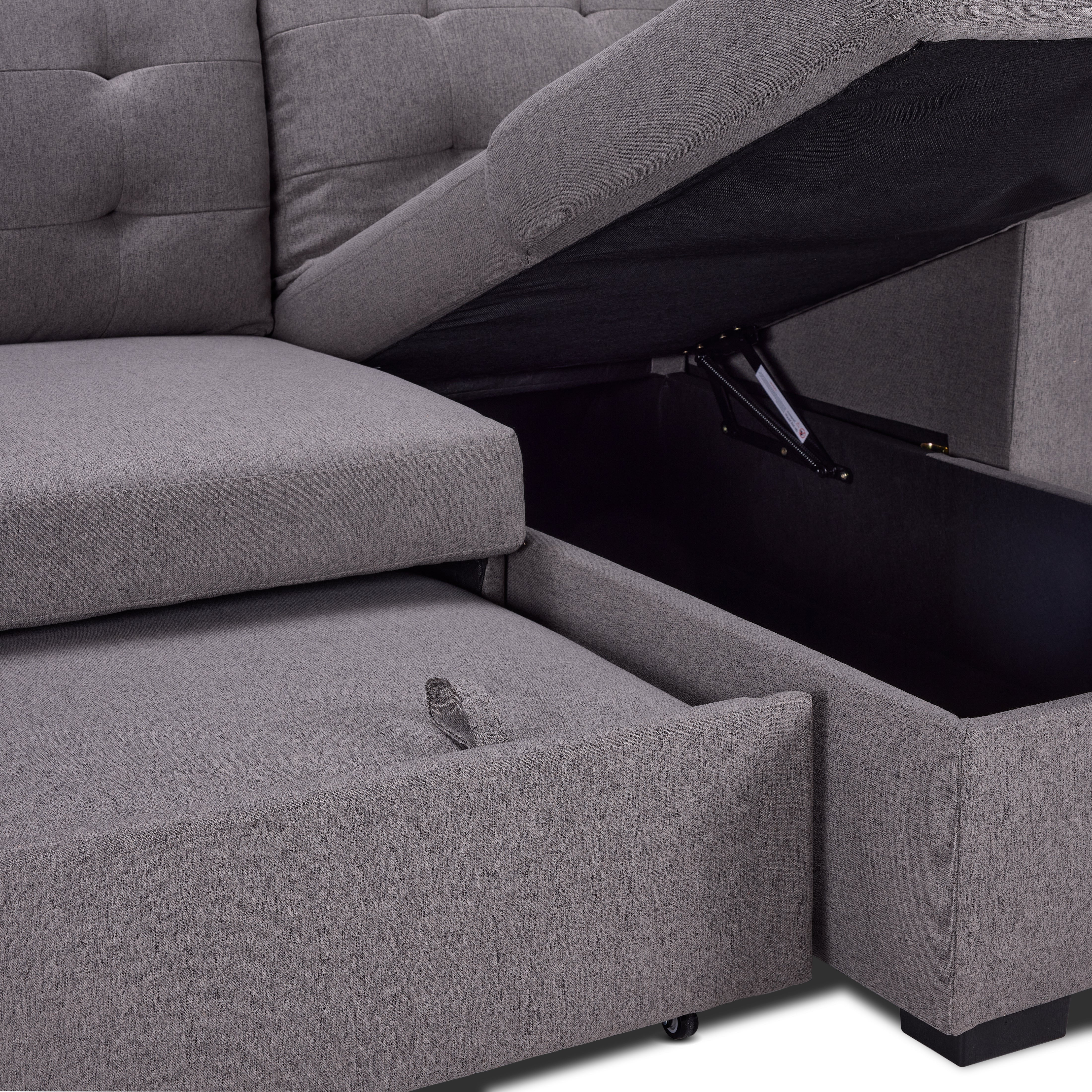 Dustin Reversible Pop-Up Sofa Bed - Grey - Image 9