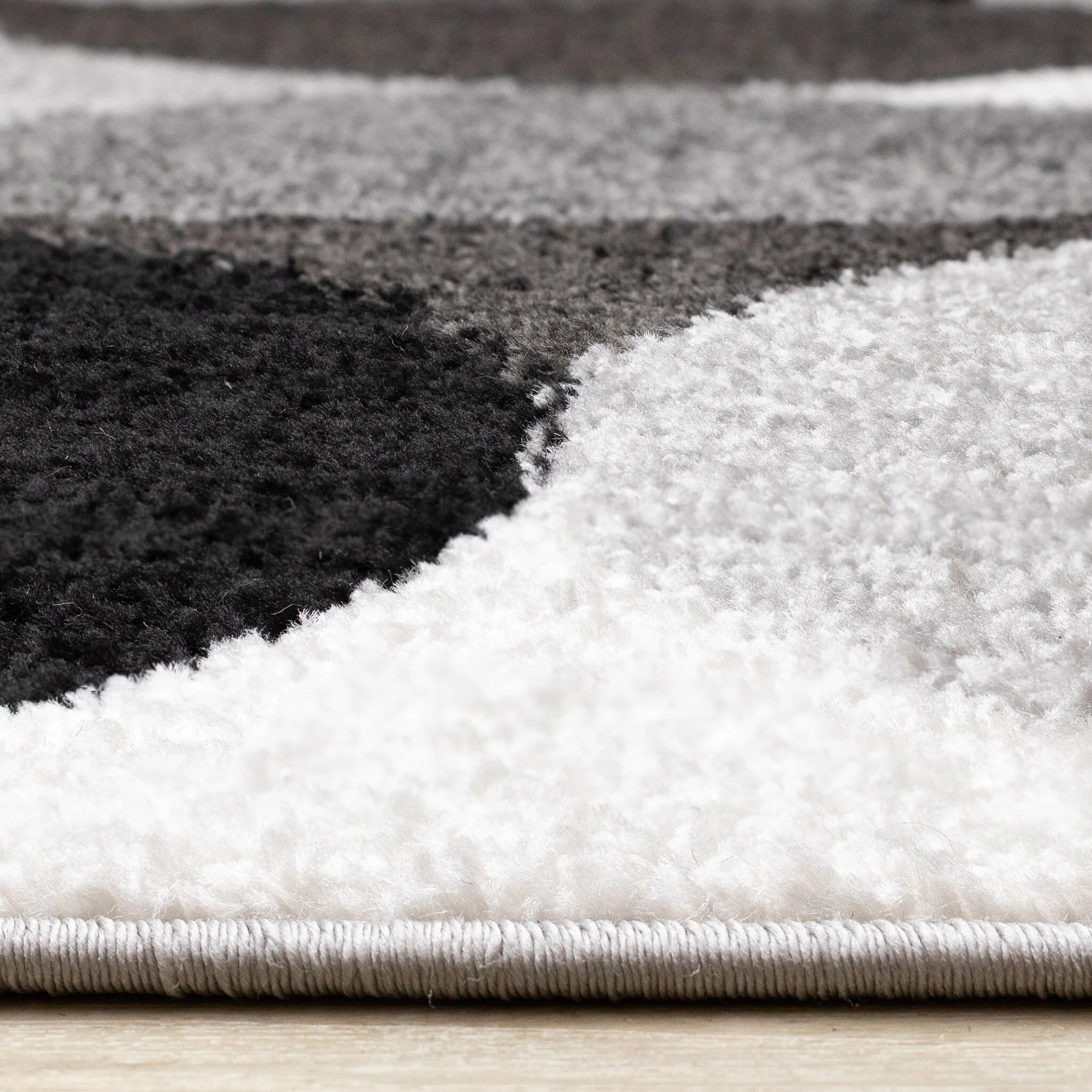Eclipse 5'3" x 7'7" Mid-Century Modern Design Area Rug - Grey, Black, White - Image 5