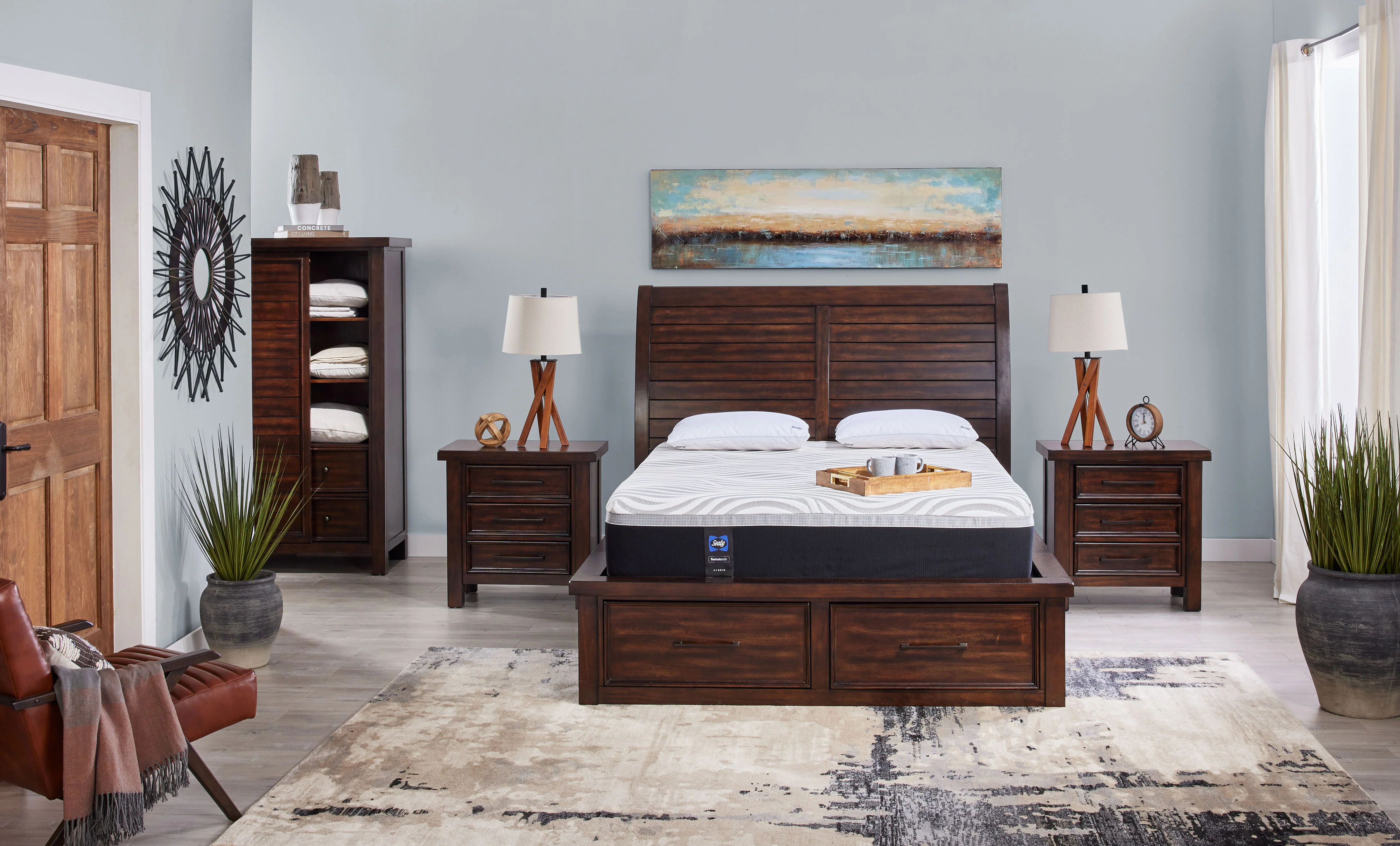 Eden 3-Piece Queen Storage Bed - Dark Brown - Image 3