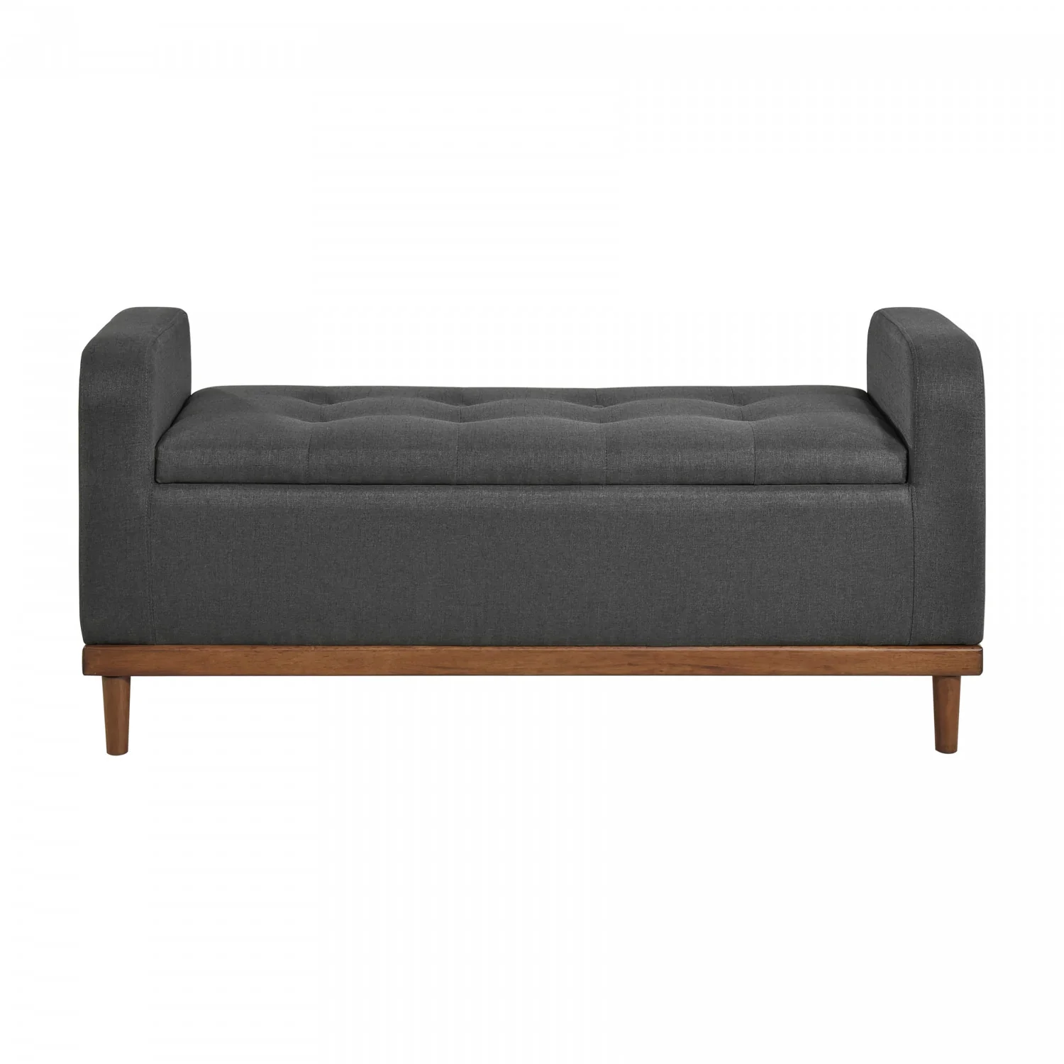 Elayne Ottoman Bench - Dark Grey - Image 4