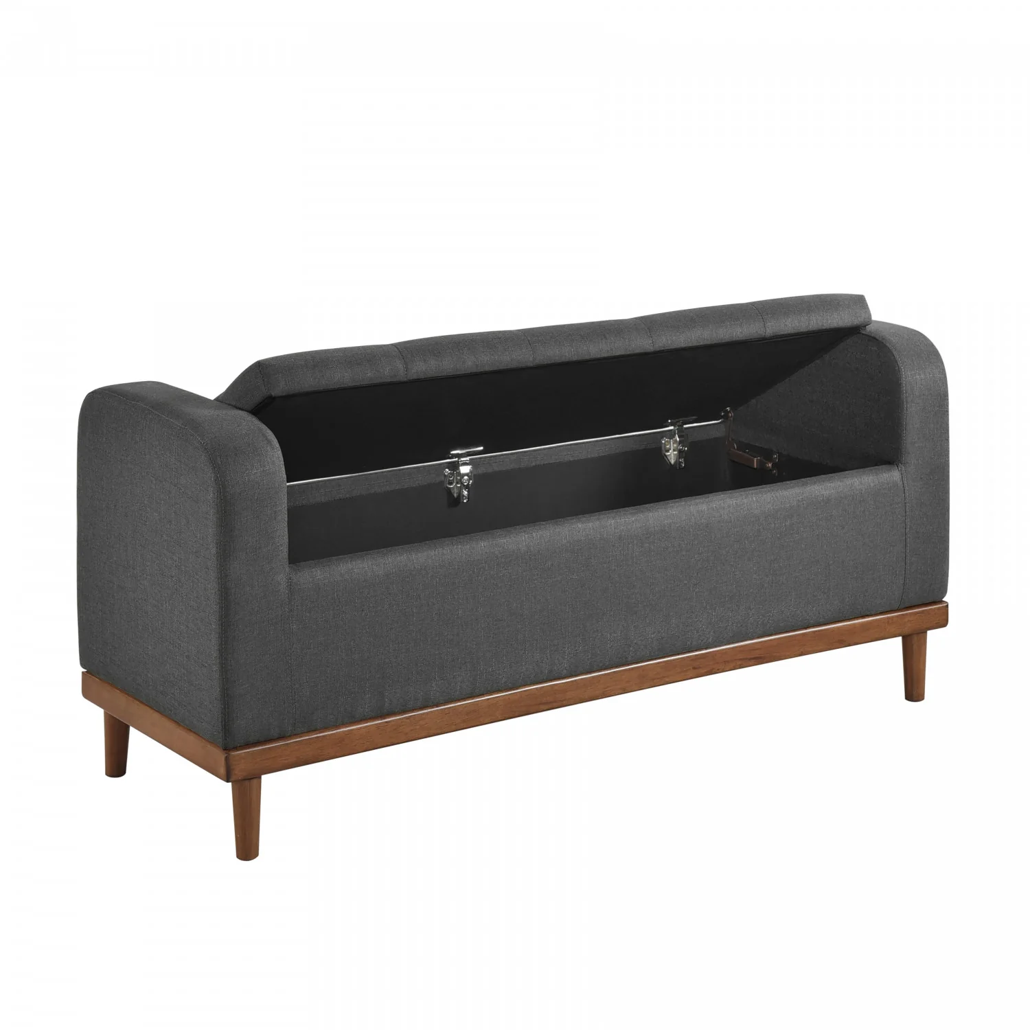 Elayne Ottoman Bench - Dark Grey - Image 5