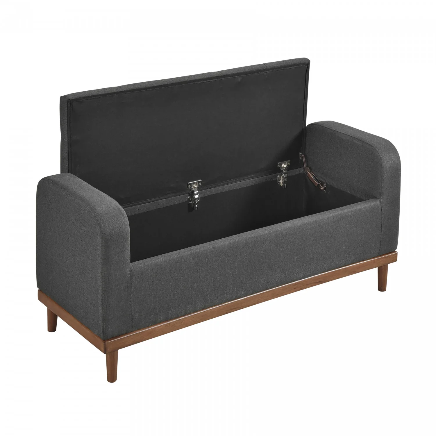 Elayne Ottoman Bench - Dark Grey - Image 6