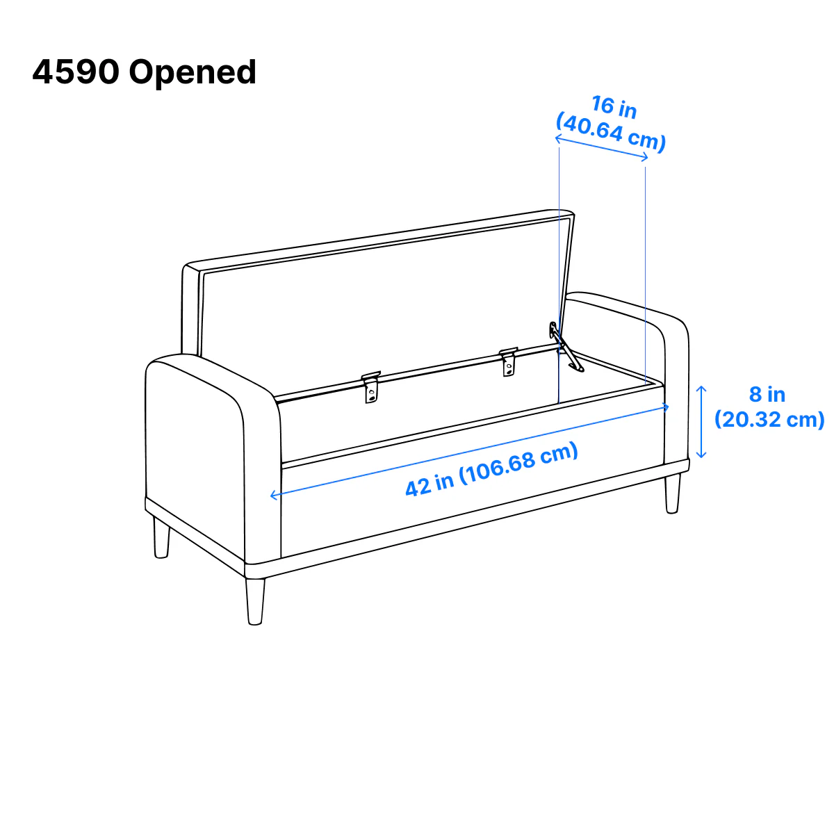 Elayne Ottoman Bench - Grey - Image 11
