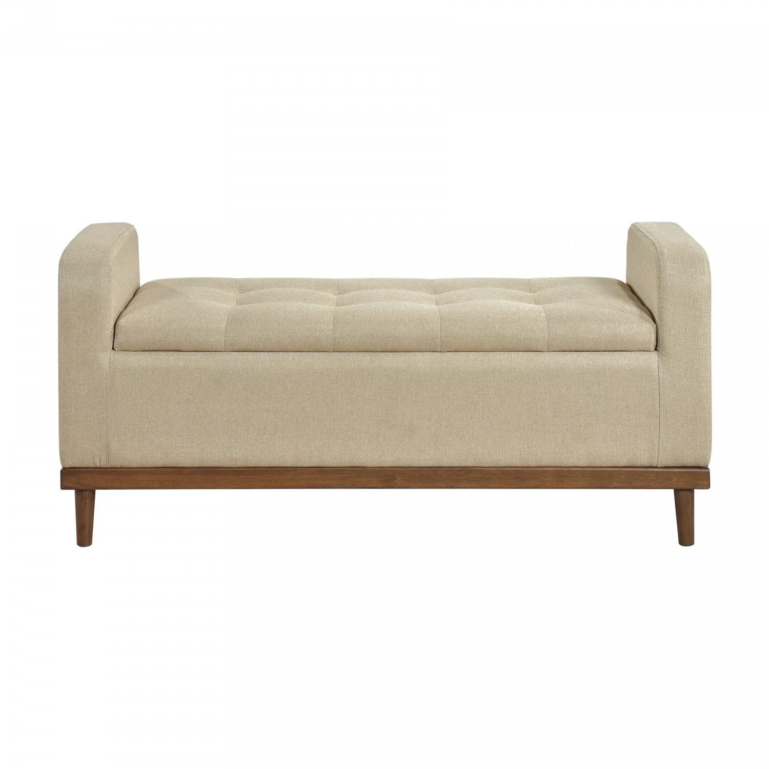 Elayne Ottoman Bench - Light Brown - Image 4