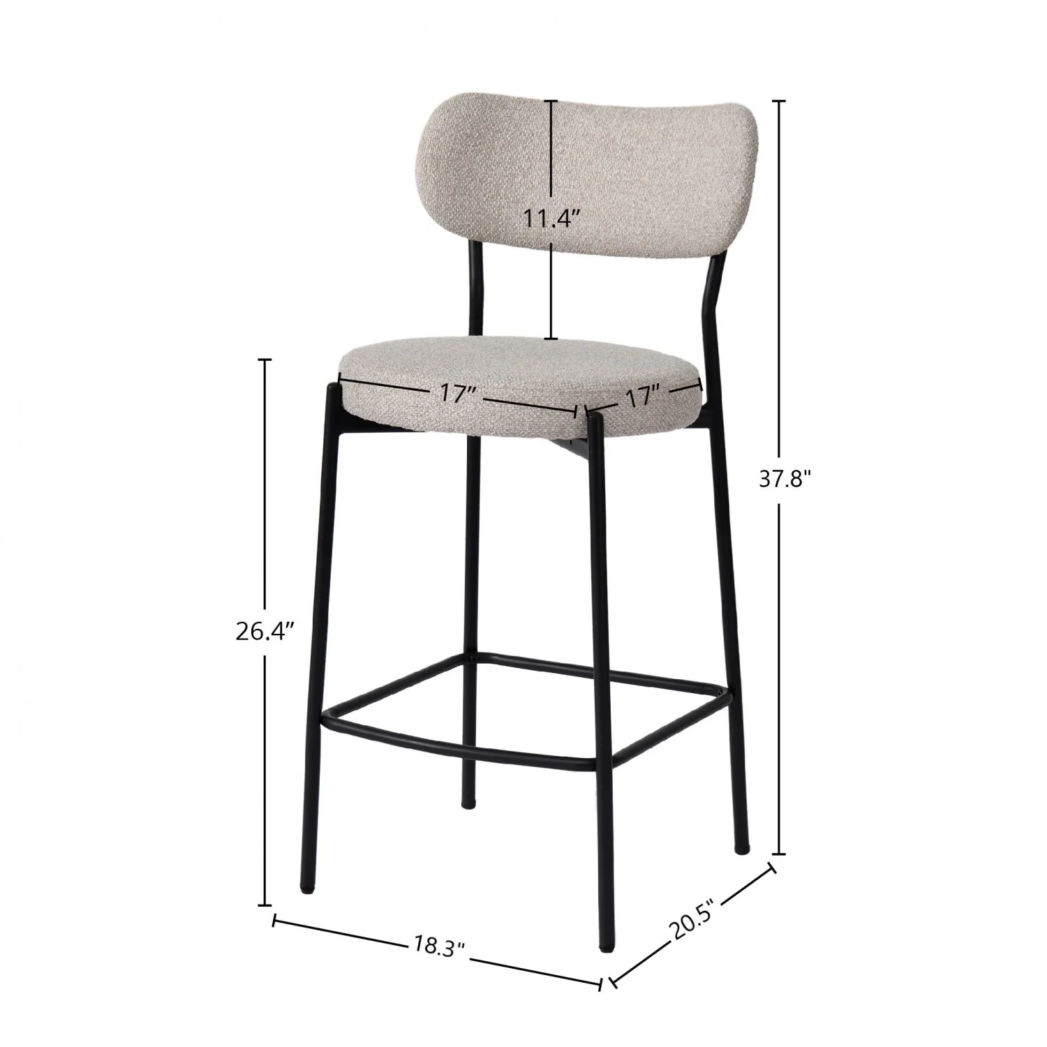 Eldra Counter Stool - Bone White - Set of Two - Image 2