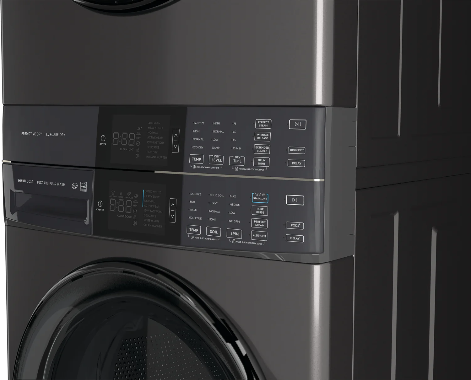 Electrolux Titanium Laundry Tower with SmartBoost® Washer (5.2 Cu.Ft) & Electric Dryer (8 Cu.Ft) - ELTE760CAT - Image 7
