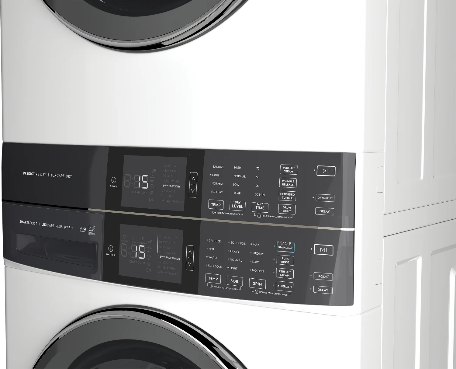 Electrolux White Laundry Tower with SmartBoost® Washer (5.2 Cu.Ft) & Electric Dryer (8 Cu.Ft) - ELTE760CAW - Image 6