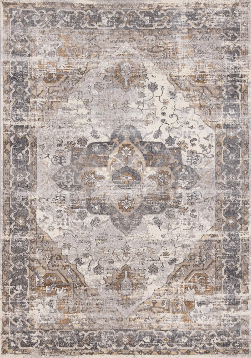 Elegant Traditional Area Rug - 8' X 11' - Grey/Brown