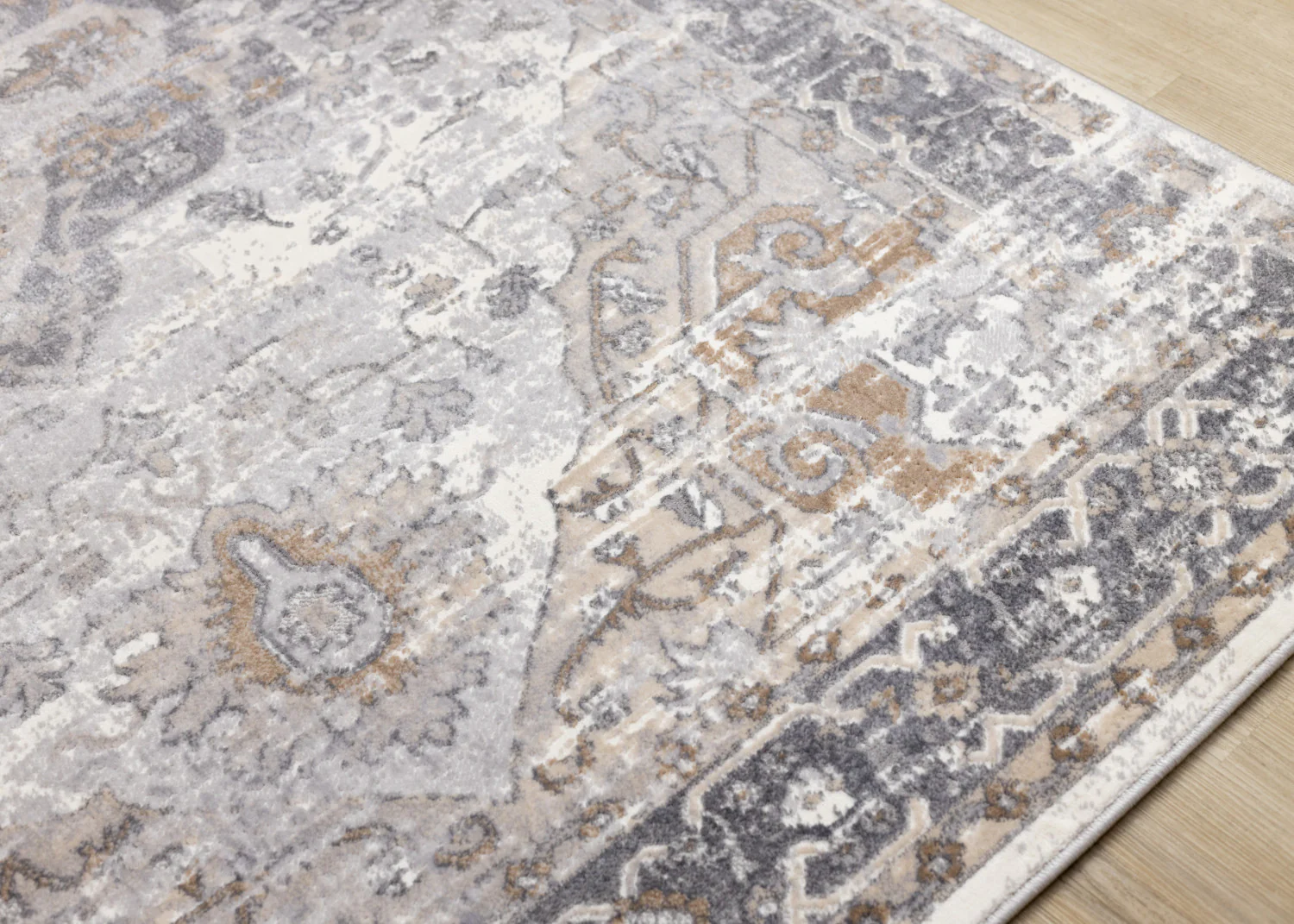 Elegant Traditional Area Rug - 8' X 11' - Grey/Brown - Image 4