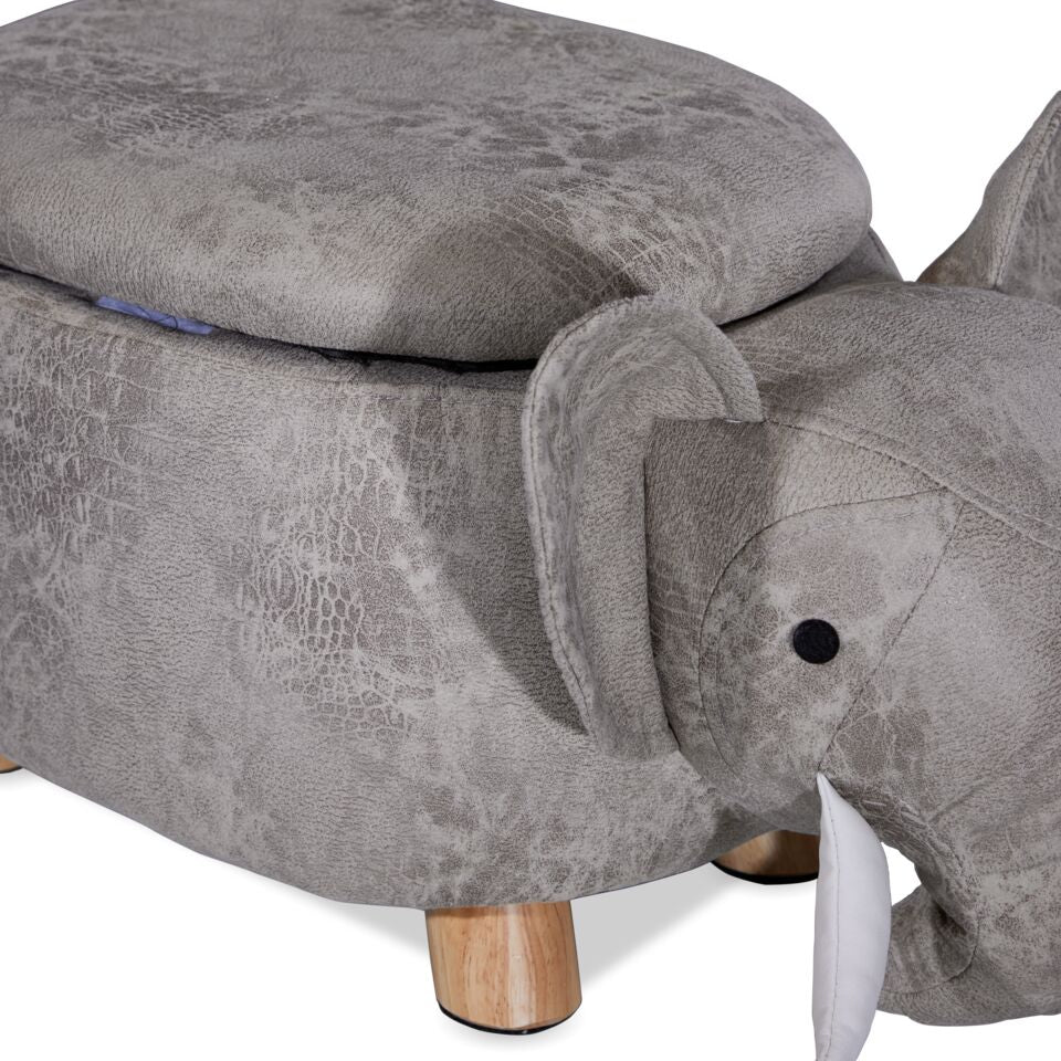Elephant Storage Ottoman - Grey - Image 3