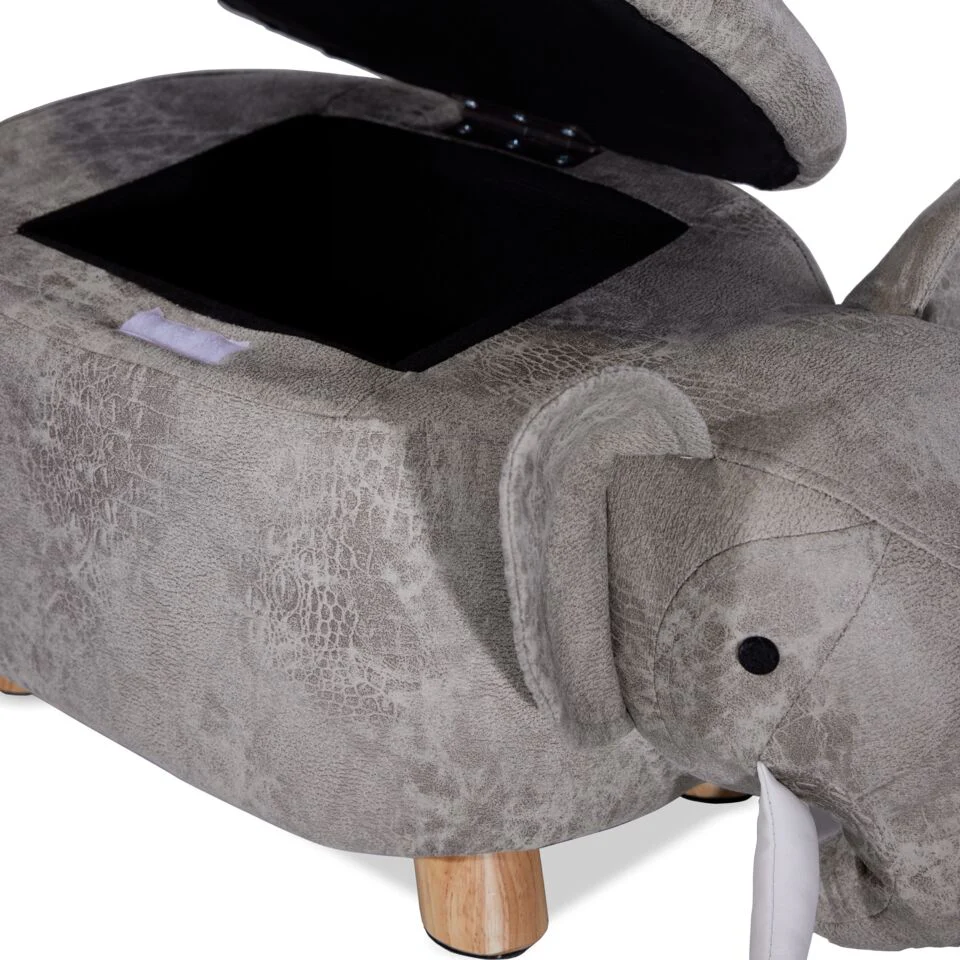 Elephant Storage Ottoman - Grey - Image 4