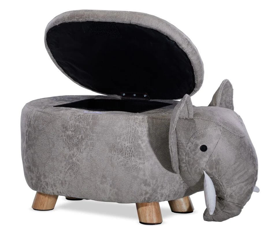 Elephant Storage Ottoman - Grey - Image 7