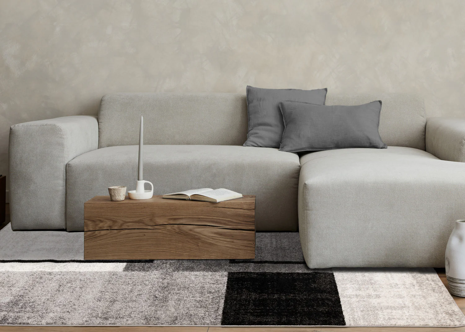 Elise Modern Geometric Area Rug - 5' X 8' - Grey/Black/White - Image 3