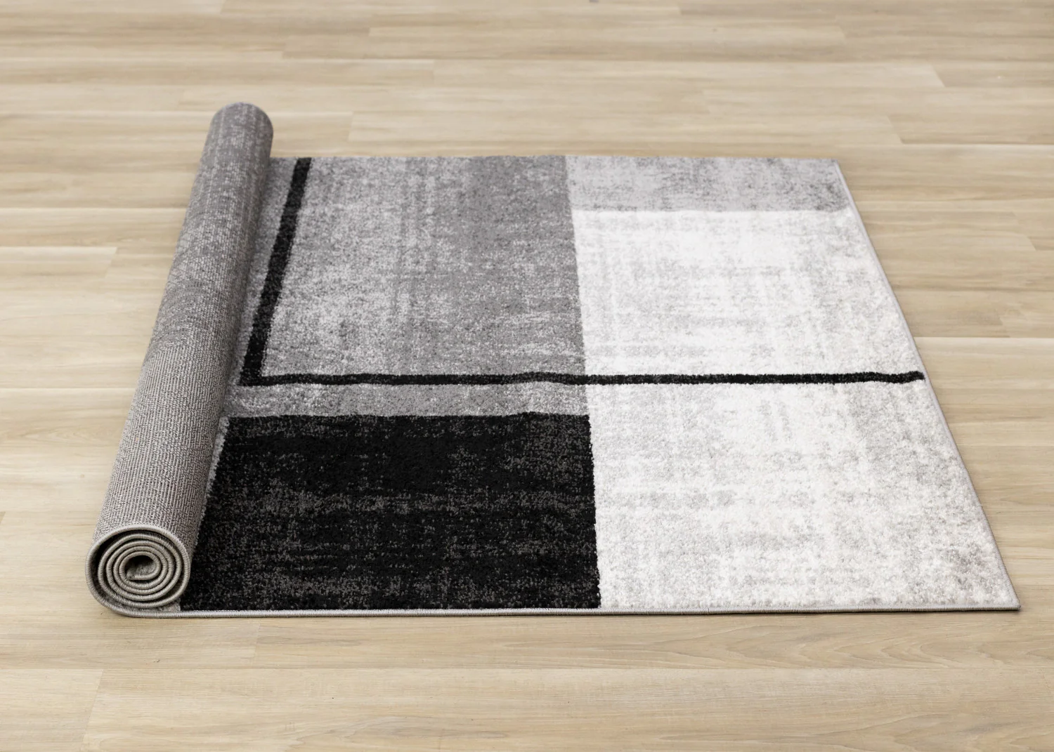 Elise Modern Geometric Area Rug - 5' X 8' - Grey/Black/White - Image 8