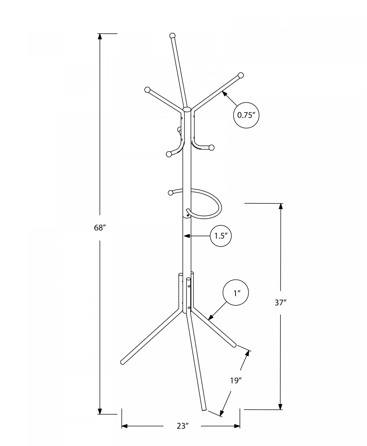 Elix Coat Rack - Silver - Image 3