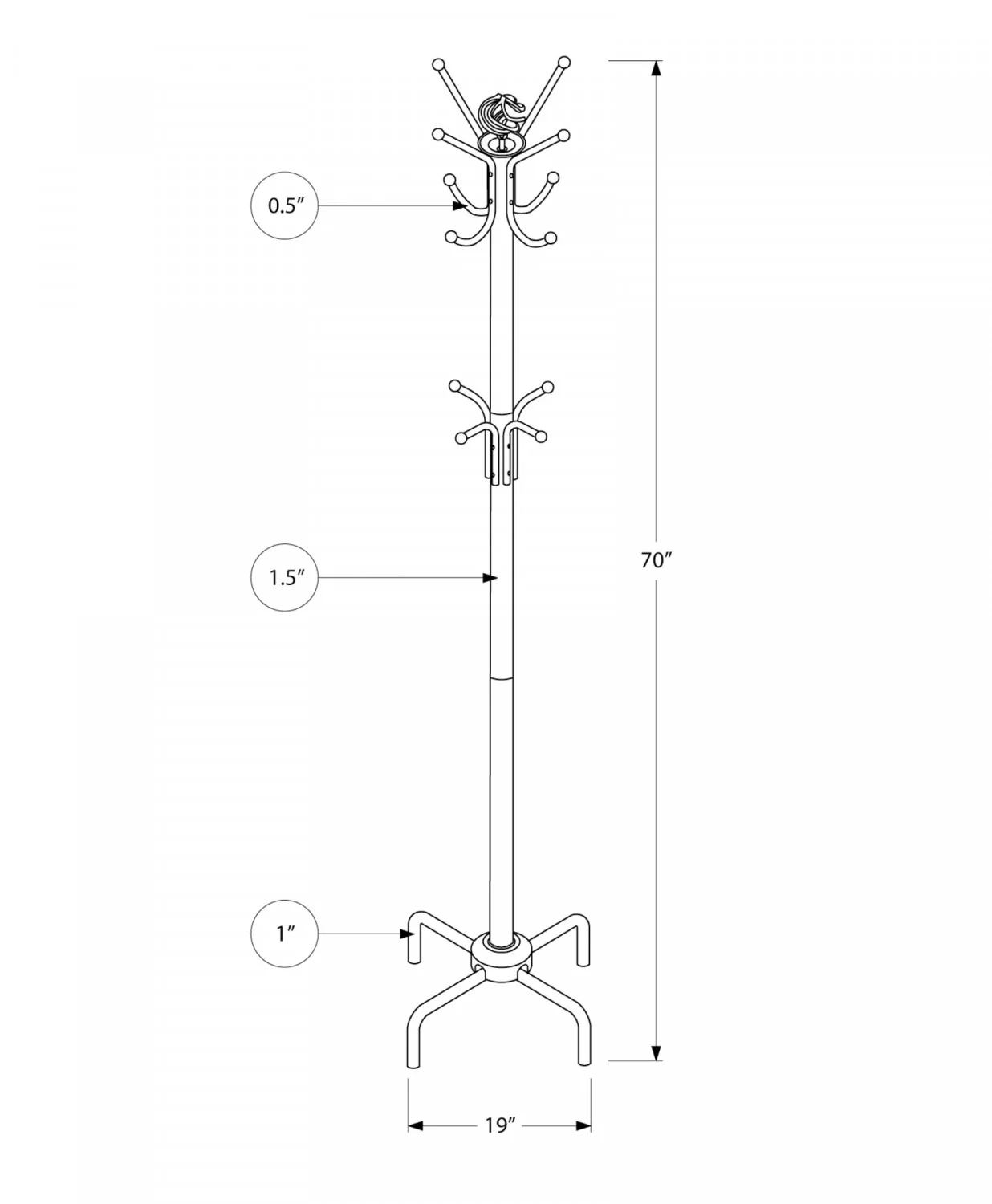Elko Coat Rack - White - Image 3