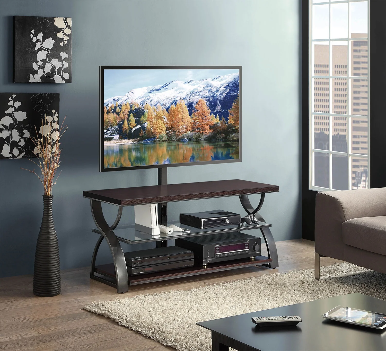 Elland 54" 3-in-1 TV Stand - Espresso - Image 2