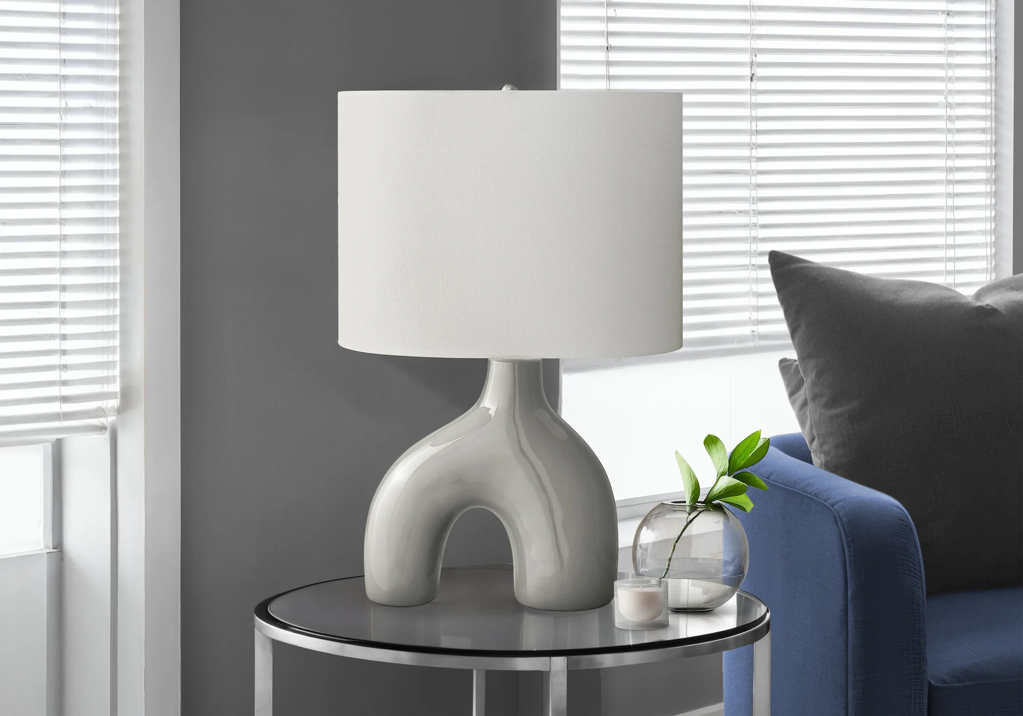 Elm Table Lamp - Light Grey - Image 2