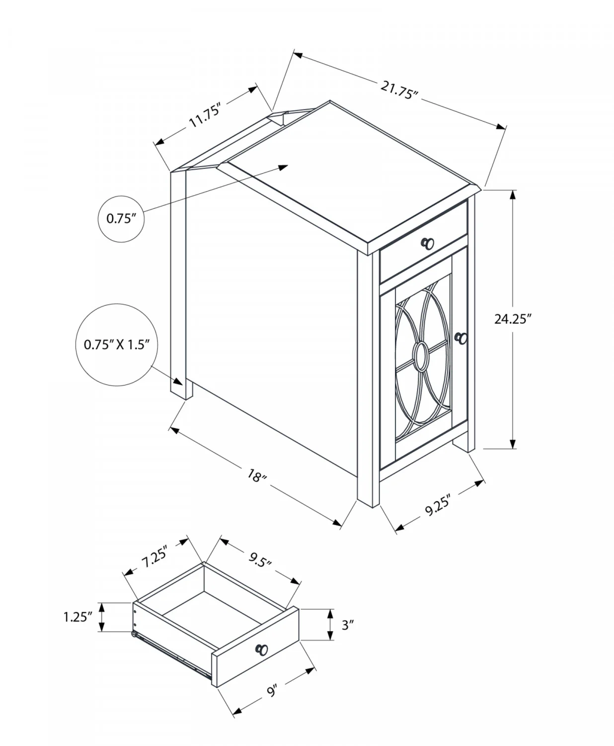 Elric Side Table - Taupe - Image 3