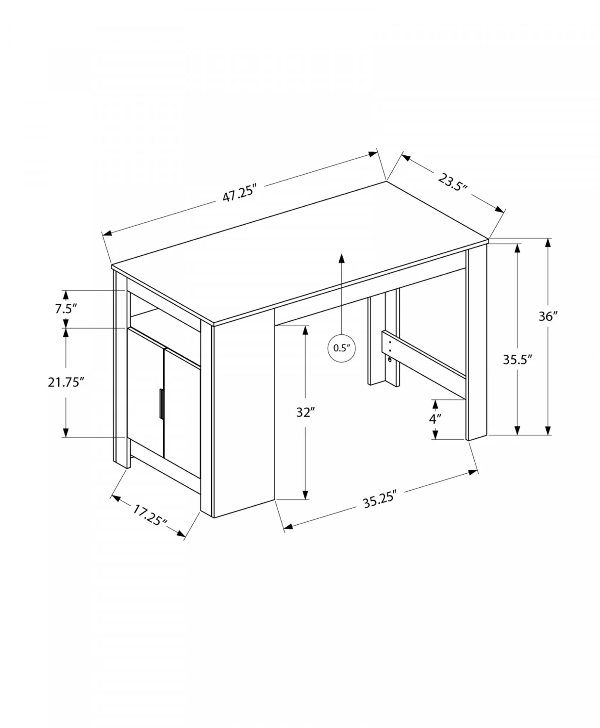 Elsie Counter-height Dining Table - Grey - Image 3
