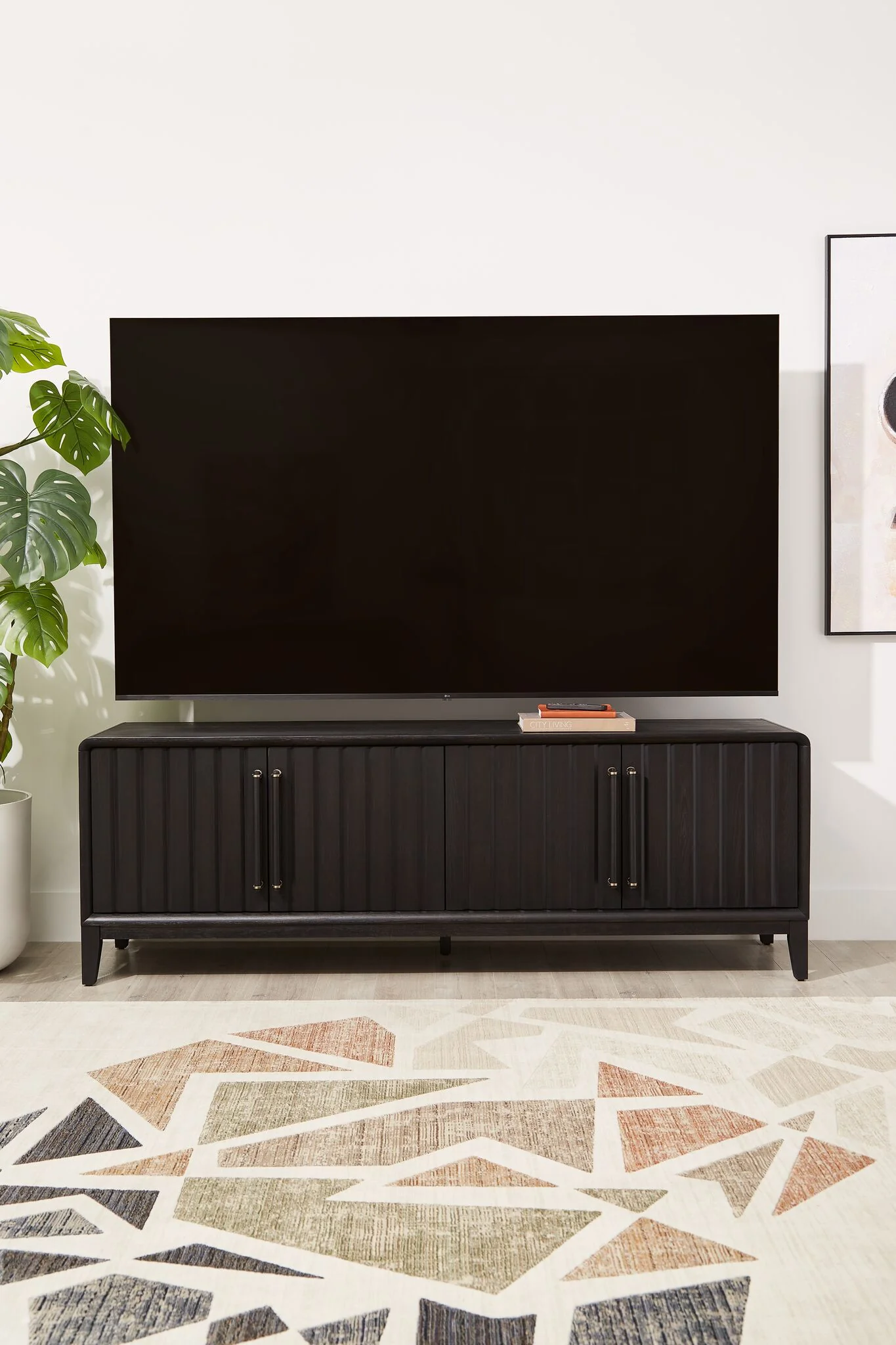 In Harmony - Elure 80" Console With Power Pack - Peppercorn - Image 2