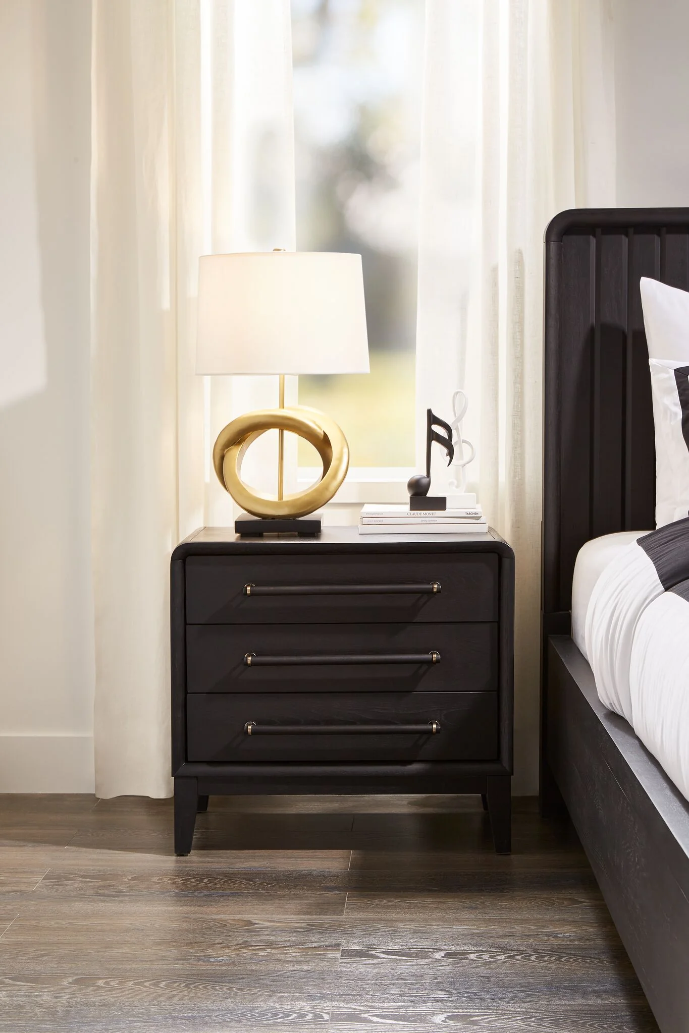 In Harmony - Elure Night Table - Peppercorn - Image 2