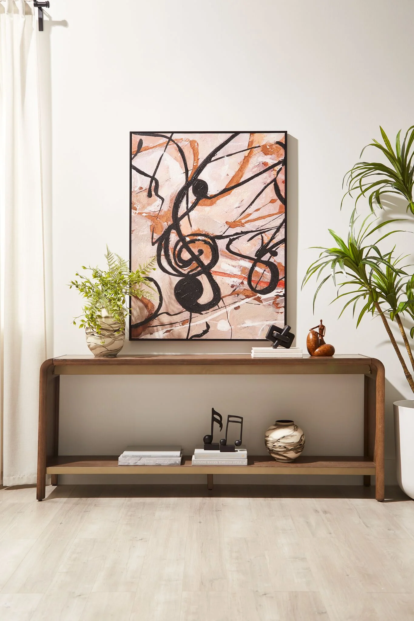 In Harmony - Elure 72" Waterfall Console Table - Latte - Image 2